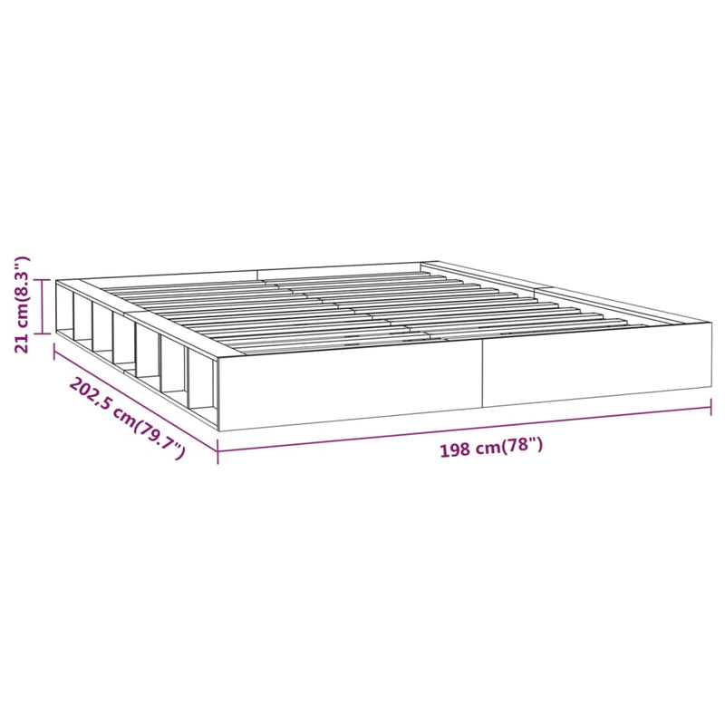 vidaXL Bed Frame without Mattress 183x203 cm King Solid Wood