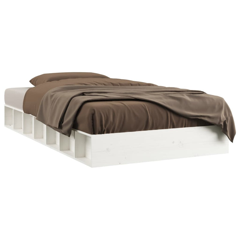 vidaXL Bed Frame without Mattress White 135x190 cm Solid Wood