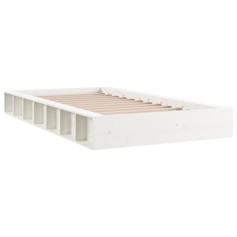 vidaXL Bed Frame without Mattress White 135x190 cm Solid Wood