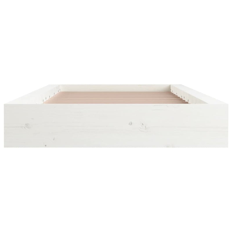 vidaXL Bed Frame without Mattress White 135x190 cm Solid Wood