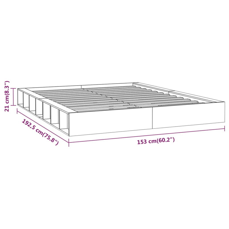 vidaXL Bed Frame without Mattress White 135x190 cm Solid Wood