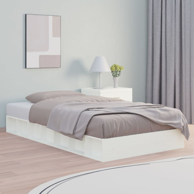 vidaXL Bed Frame without Mattress White 135x190 cm Solid Wood