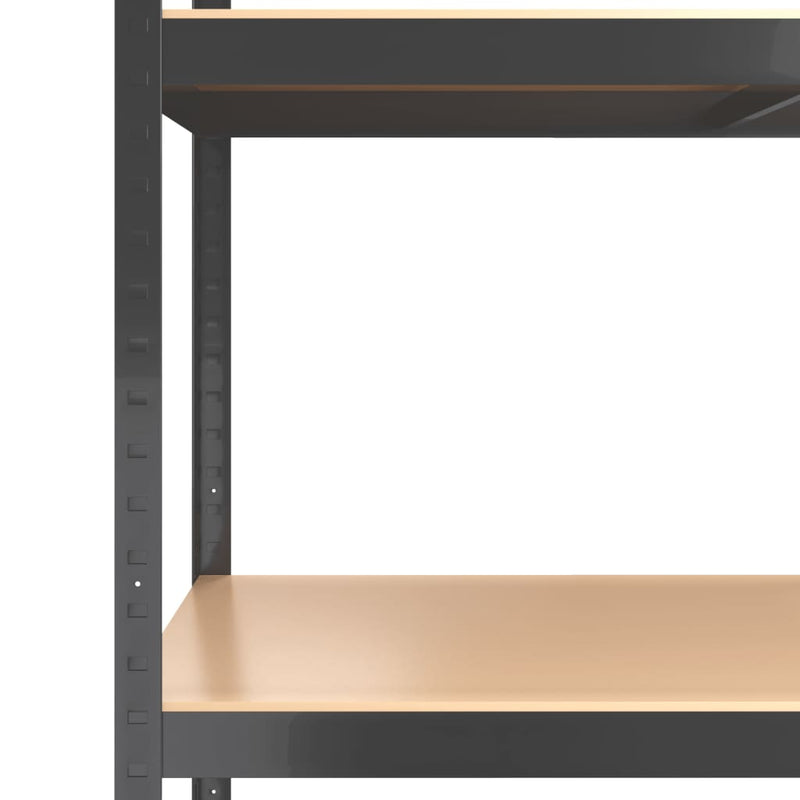 4-Layer Storage Shelf Anthracite Steel and Engineered Wood