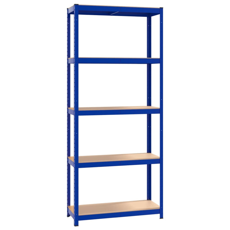 vidaXL 5-Layer Shelves 3 pcs Blue Steel and Engineered Wood