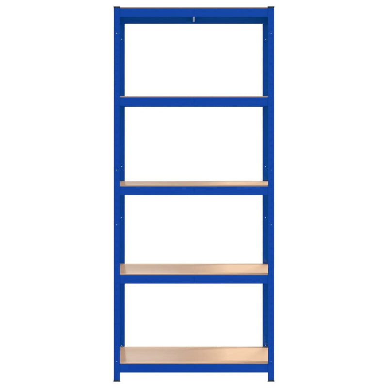 vidaXL 5-Layer Shelves 3 pcs Blue Steel and Engineered Wood