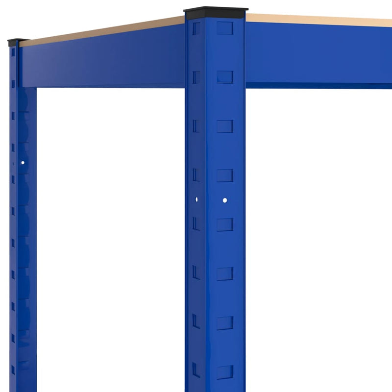 vidaXL 5-Layer Shelves 3 pcs Blue Steel and Engineered Wood