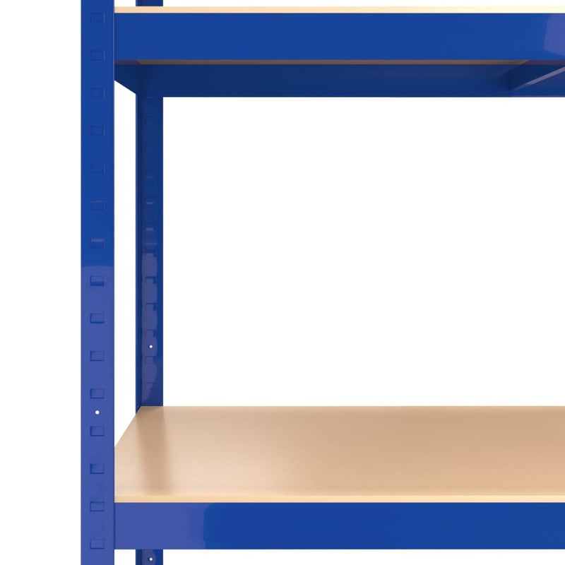 vidaXL 5-Layer Shelves 3 pcs Blue Steel and Engineered Wood