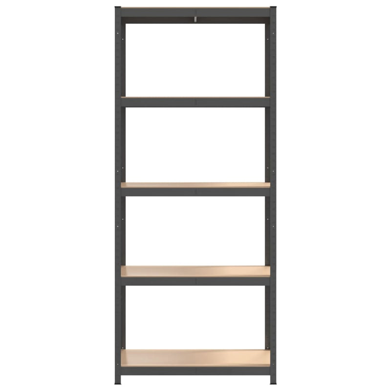 5-Layer Storage Shelf Anthracite Steel and Engineered Wood