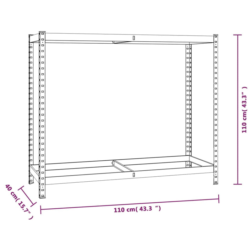 vidaXL 2-Layer Tire Racks 2 pcs Silver 110x40x110 cm Steel