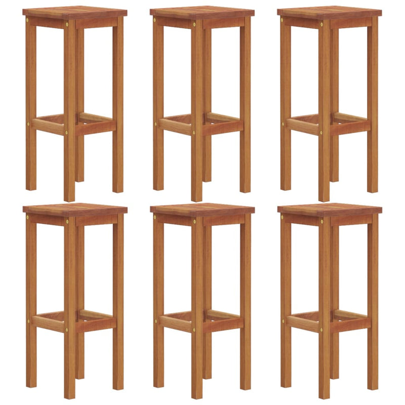 vidaXL Bar Stools 6 pcs Solid Wood Acacia