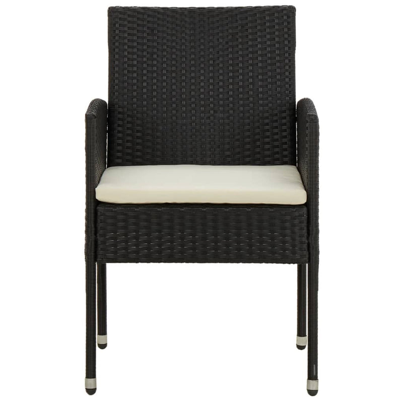 vidaXL 7 Piece Outdoor Dining Set Poly Rattan Black