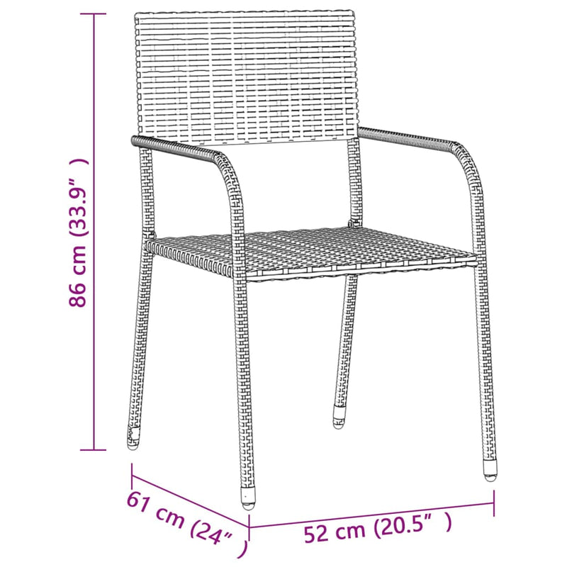 vidaXL 5 Piece Outdoor Dining Set Poly Rattan Grey