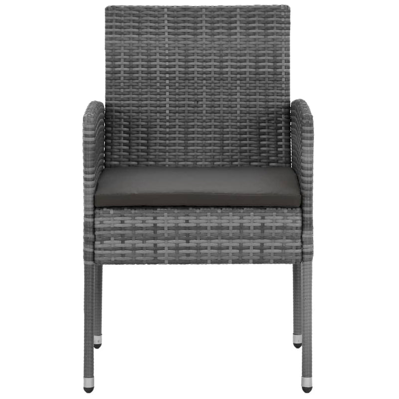 vidaXL 5 Piece Outdoor Dining Set Poly Rattan Grey