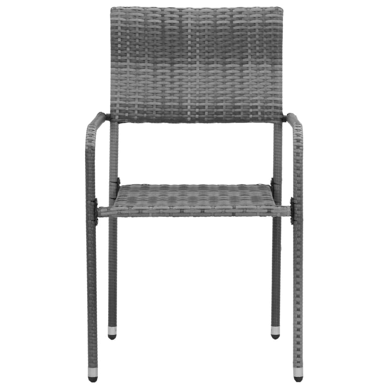 vidaXL 9 Piece Outdoor Dining Set Poly Rattan Grey