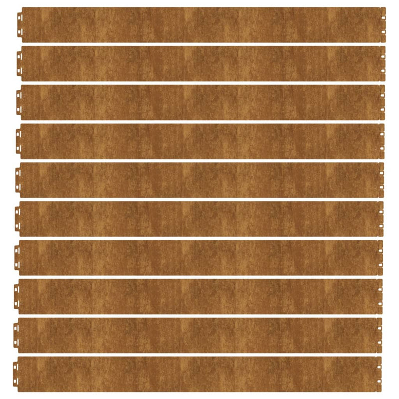 vidaXL Lawn Edgings 10 pcs 10x103 cm Flexible Corten steel