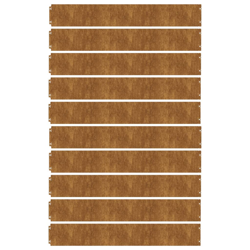 vidaXL Lawn Edgings 10 pcs 15x103 cm Flexible Corten steel