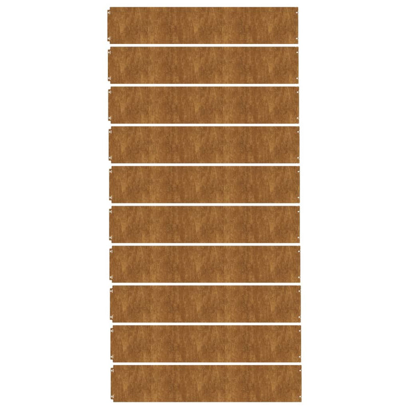 vidaXL Lawn Edgings 10 pcs 20x103 cm Flexible Corten steel