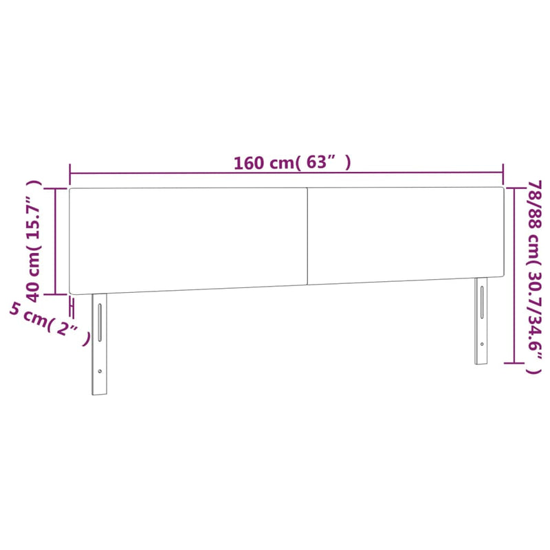 vidaXL Headboards 2 pcs Dark Grey 80 cm Velvet