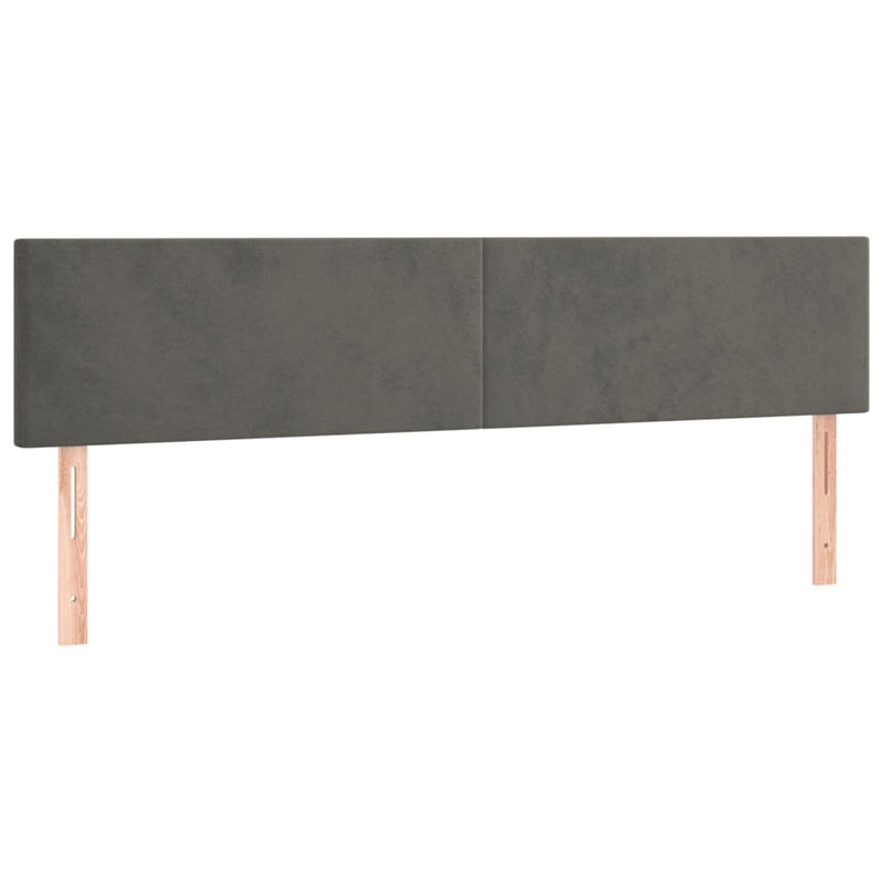 Headboards 2 pcs Dark Grey 100x5x78/88 cm Velvet