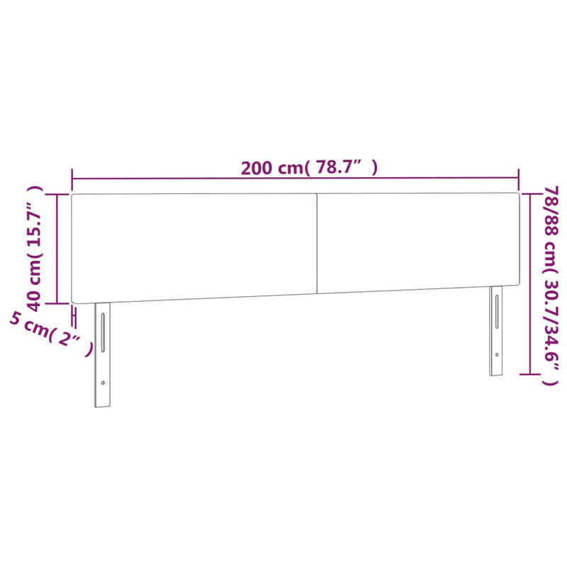 vidaXL Headboards 2 pcs Dark Grey 100 cm Velvet