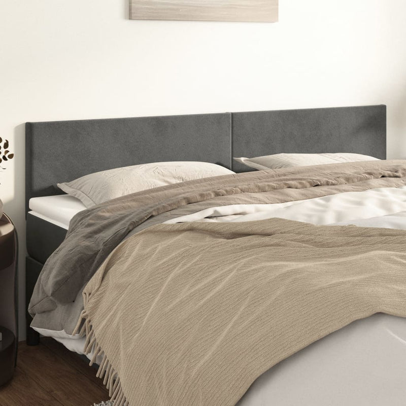 vidaXL Headboards 2 pcs Dark Grey 100 cm Velvet
