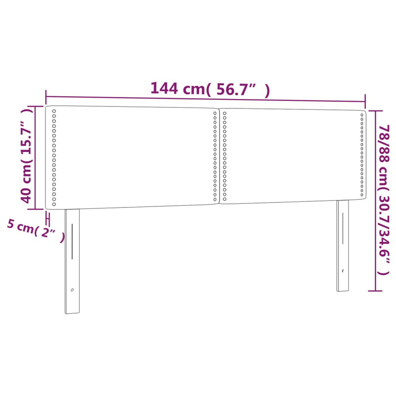 vidaXL Headboards 2 pcs Dark Grey 72 cm Fabric