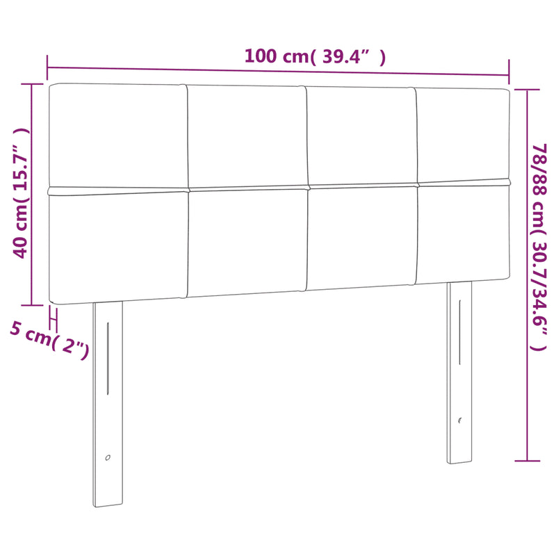 Headboard Dark Grey 100 cm Fabric
