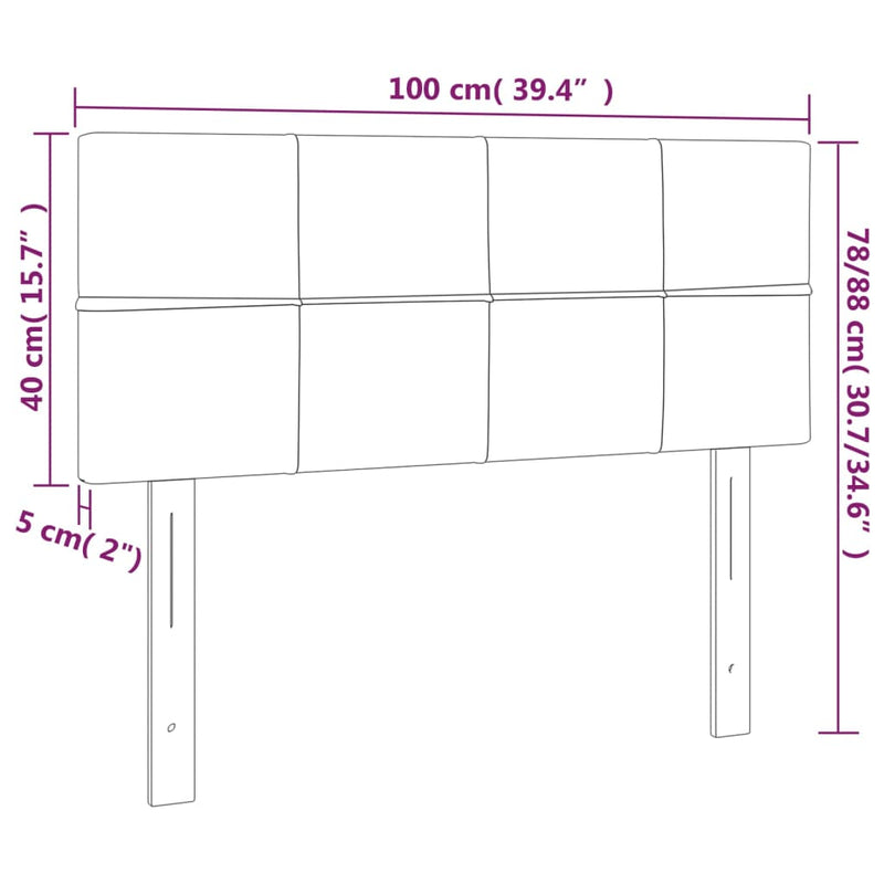 Headboard Black 100x5x78/88 cm Fabric