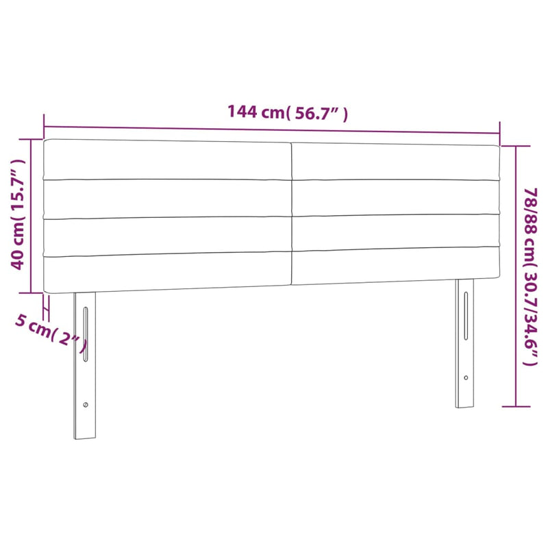 vidaXL Headboards 2 pcs Dark Grey 72 cm Fabric
