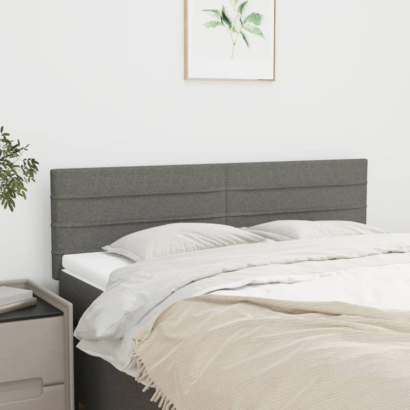 vidaXL Headboards 2 pcs Dark Grey 72 cm Fabric
