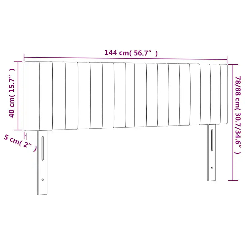 Headboards Dark Grey 144x5x78/88 cm Fabric