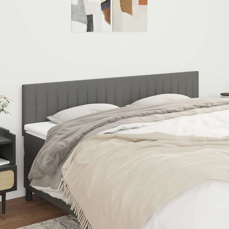Headboards Dark Grey 160x5x78/88 cm Fabric