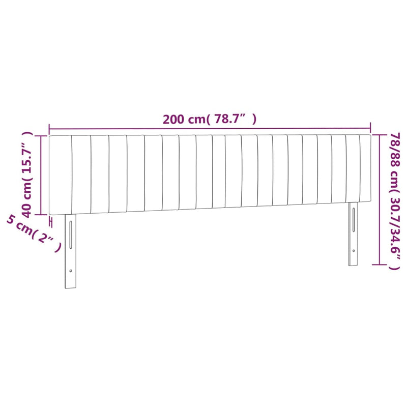 Headboards 2 pcs Dark Grey 100x5x78/88 cm Fabric