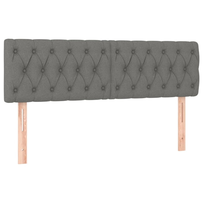 vidaXL Headboards 2 pcs Dark Grey 72x7x78/88 cm Fabric