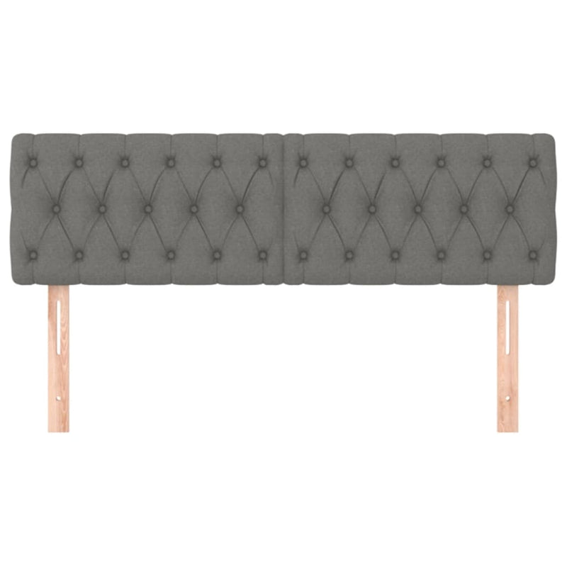 vidaXL Headboards 2 pcs Dark Grey 72x7x78/88 cm Fabric