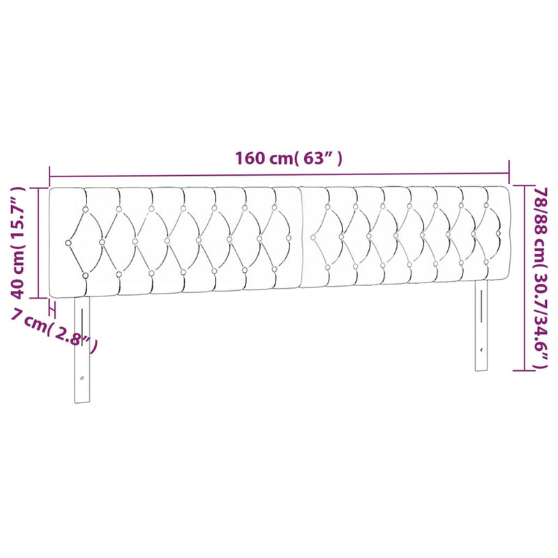 vidaXL Headboards 2 pcs Black 80 cm Fabric