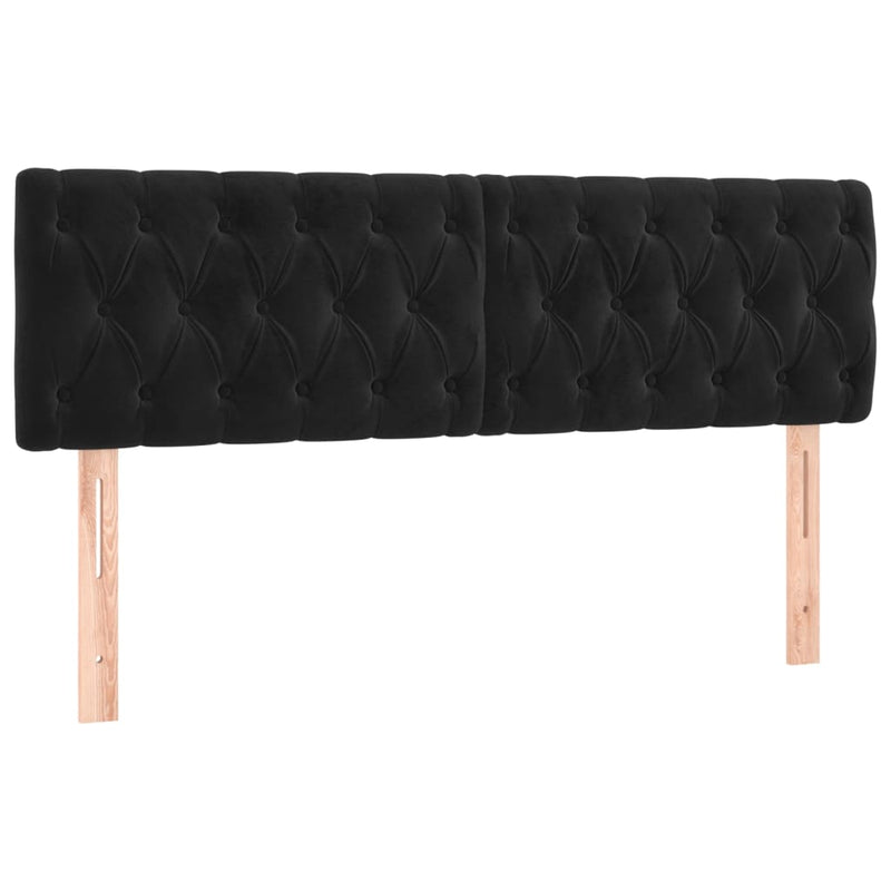 Headboards 2 pcs Black 80x7x78/88 cm Velvet