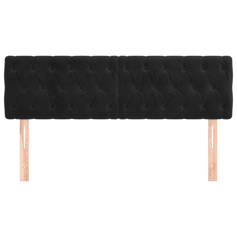 Headboards 2 pcs Black 80x7x78/88 cm Velvet