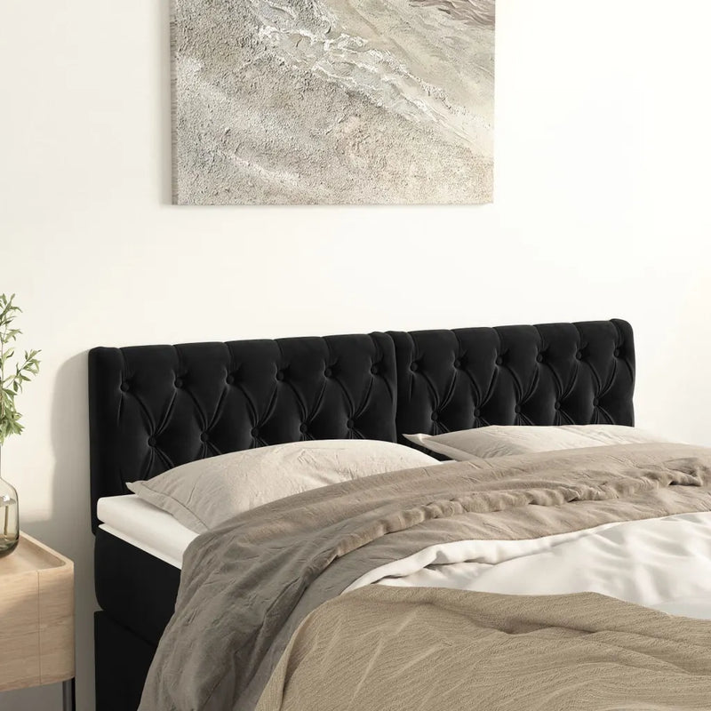 Headboards 2 pcs Black 80 cm Velvet