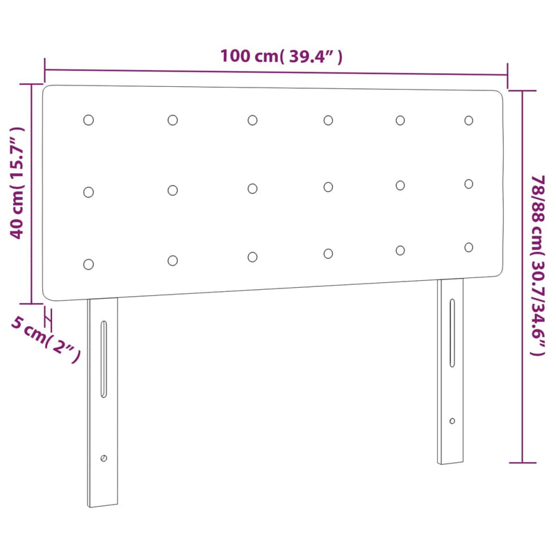 vidaXL Headboard Dark Grey 100 cm Fabric