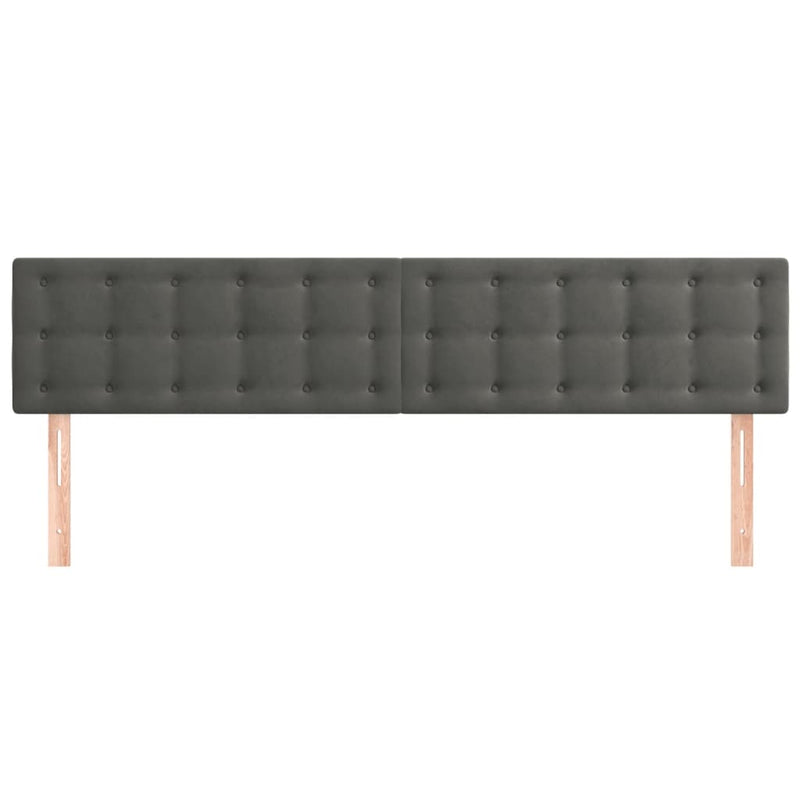 Headboards 2 pcs Dark Grey 80 cm Velvet