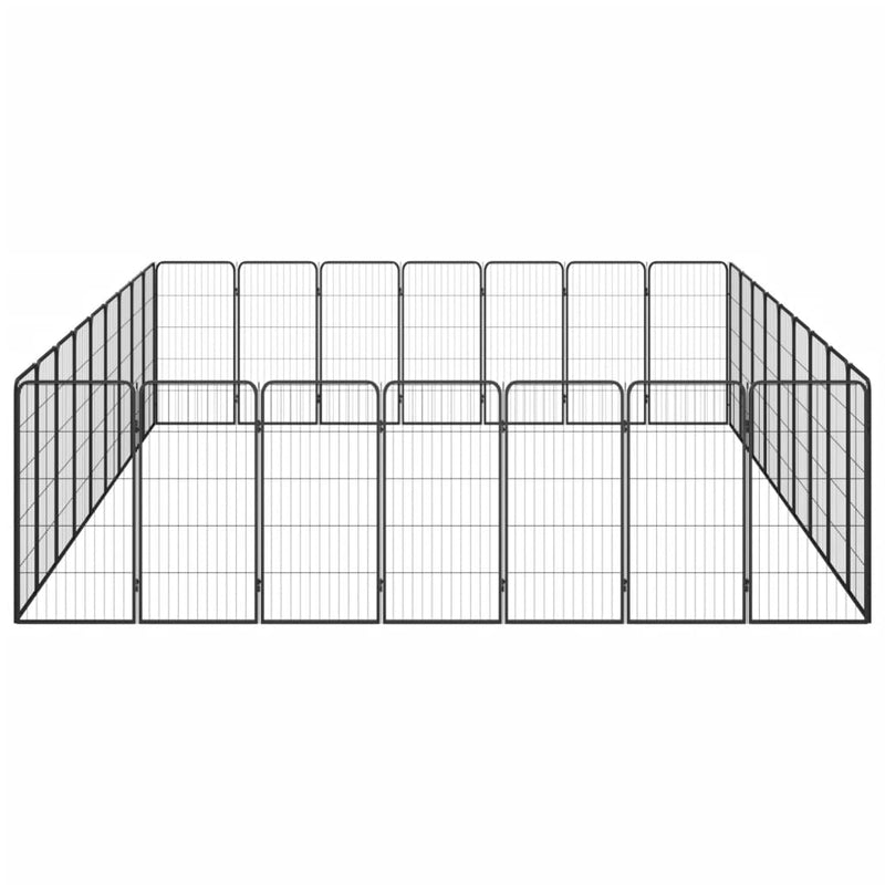 vidaXL 32-Panel Dog Playpen Black 50x100 cm Powder-coated Steel