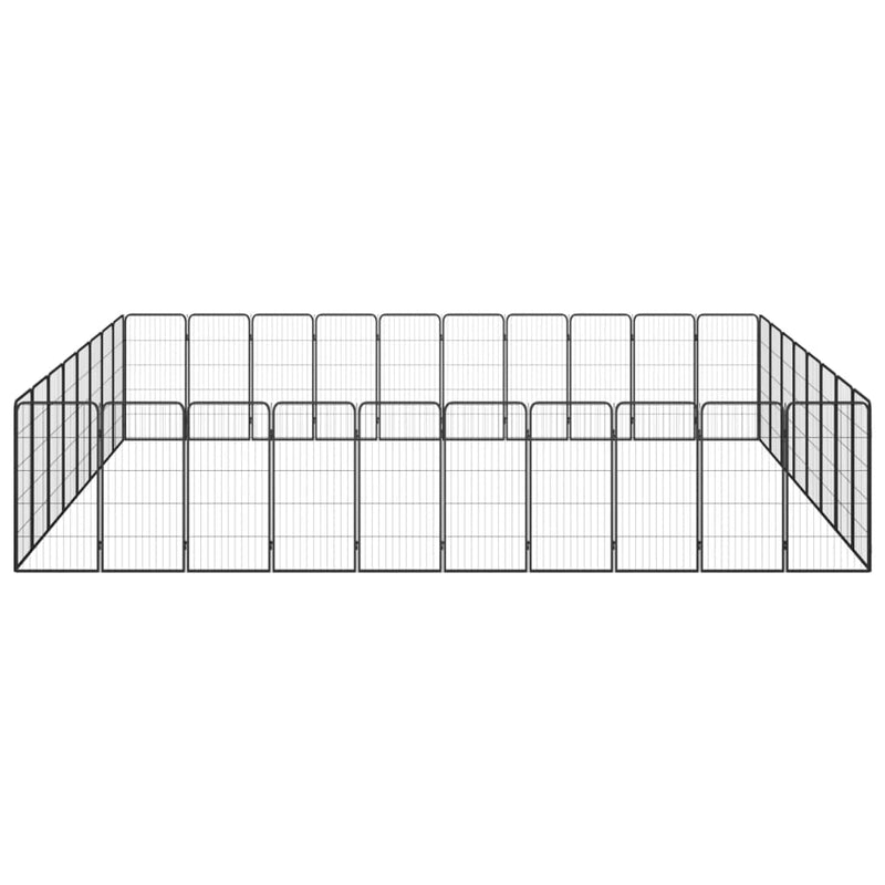 vidaXL 36-Panel Dog Playpen Black 50x100 cm Powder-coated Steel