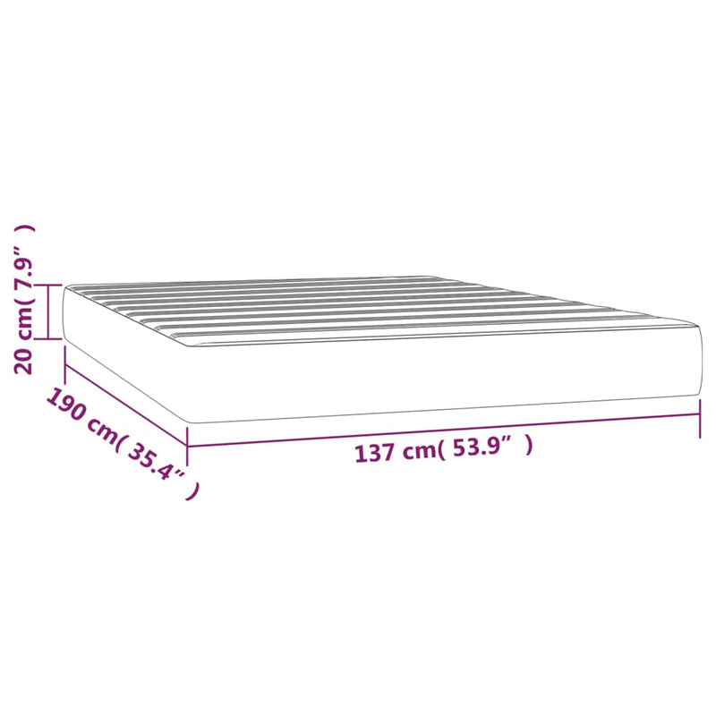 vidaXL Pocket Spring Bed Mattress Black 137x190x20 cm Fabric