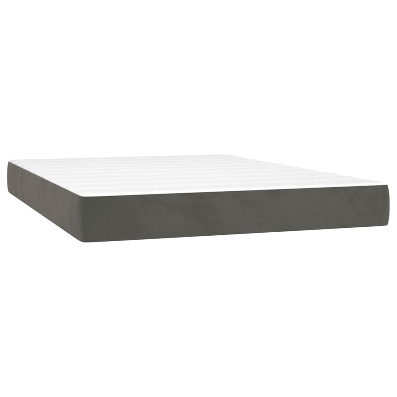 vidaXL Pocket Spring Bed Mattress Dark Grey 137x190x20 cm Double Velvet