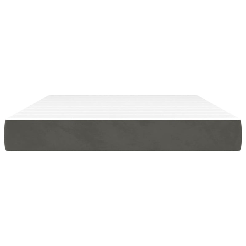 vidaXL Pocket Spring Bed Mattress Dark Grey 137x190x20 cm Double Velvet