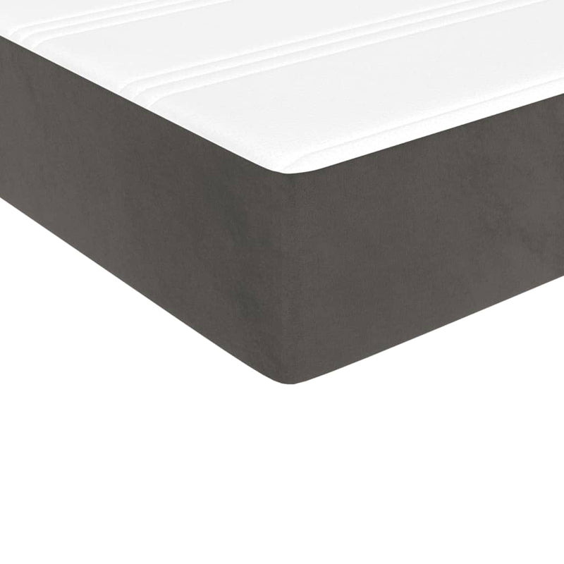 vidaXL Pocket Spring Bed Mattress Dark Grey 137x190x20 cm Double Velvet