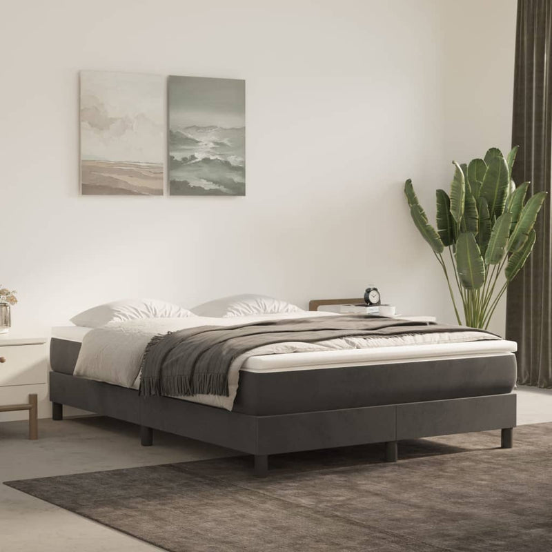 vidaXL Pocket Spring Bed Mattress Dark Grey 137x190x20 cm Double Velvet