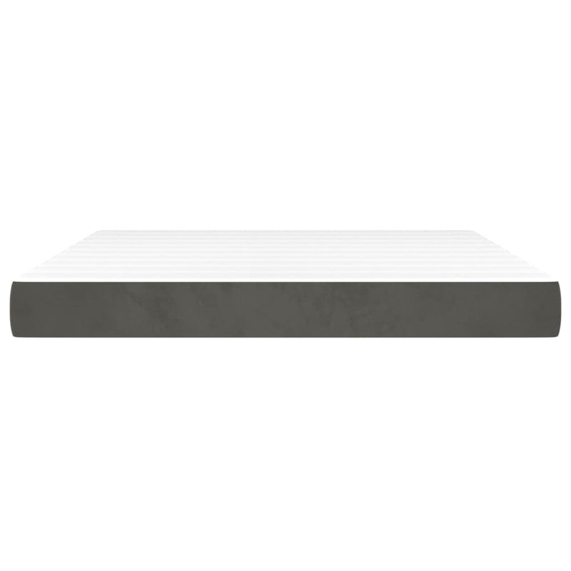 vidaXL Pocket Spring Bed Mattress Dark Grey 152x203x20 cm Queen Velvet