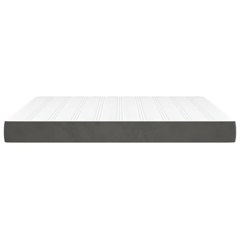 vidaXL Pocket Spring Bed Mattress Dark Grey 152x203x20 cm Queen Velvet
